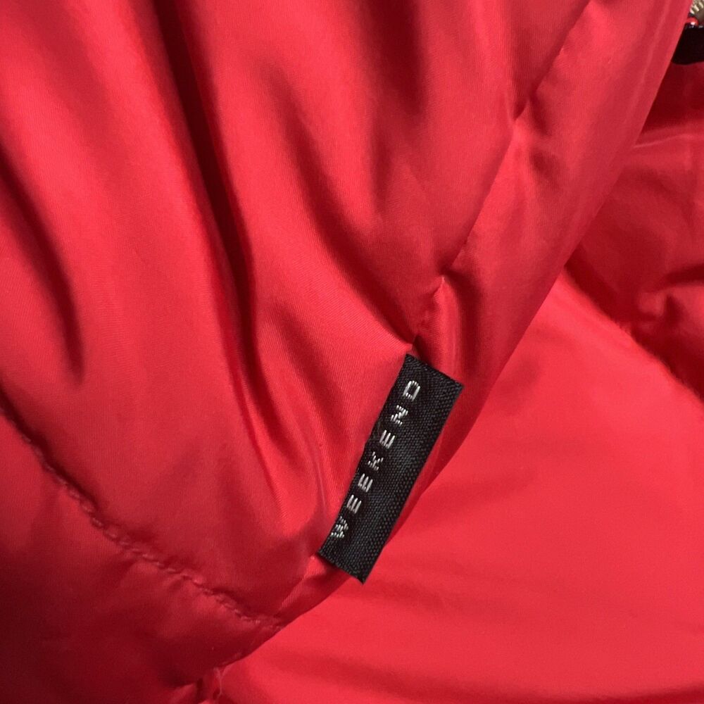 Weekend Max Mara Womens Reversible Puffer Vest Gilet Size 8 Tan Red Luxury - Picture 10 of 14